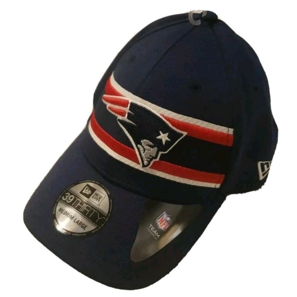 NEW ENGLAND PATRIOTS NEW ERA (3930) HAT FITTED M-L ONFIELD NAVY BLUE NEW $30‎